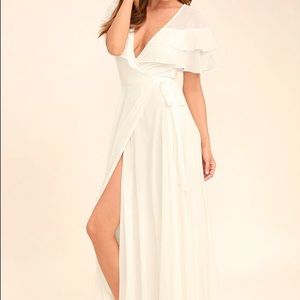 WONDERFUL DAY WHITE WRAP MAXI DRESS